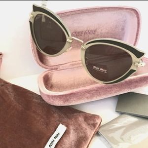 Authentic Miu Miu Sunglasses in Khaki Green **EUC**